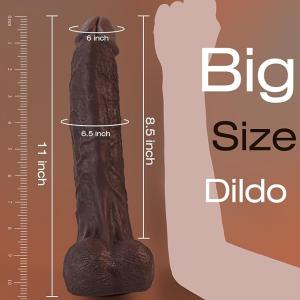 11 Inch Realistic BBC Dildo – Skin-Like Silicone, Strong Suction Cup, Extra Thick for Deep Pleasure
